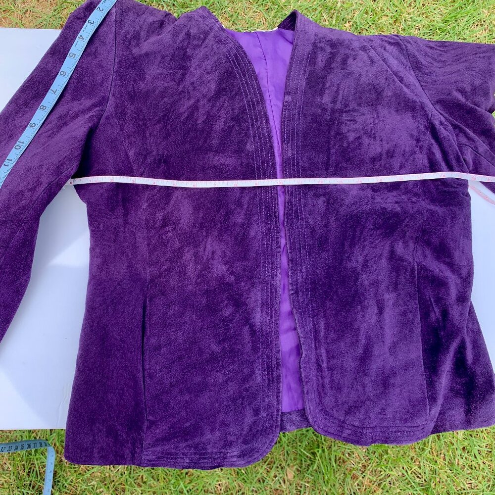 Vintage Purple Deerskin Leather Jacket, Genuine Leather Coat, Western Style.